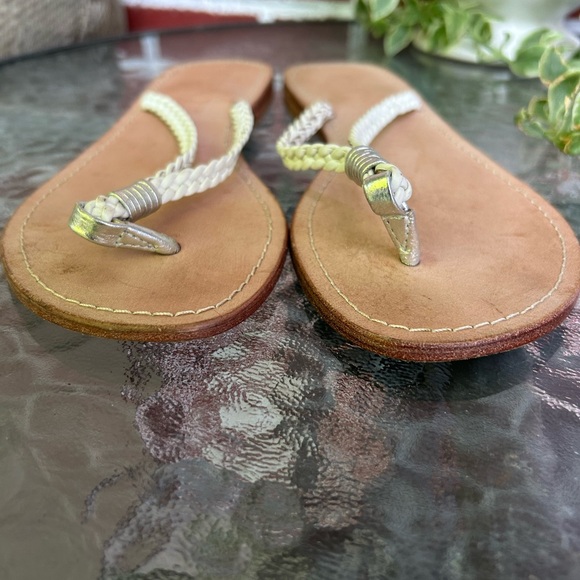 PAJAR | leather flip flop sandals braided detail | size 7 - Picture 5 of 8